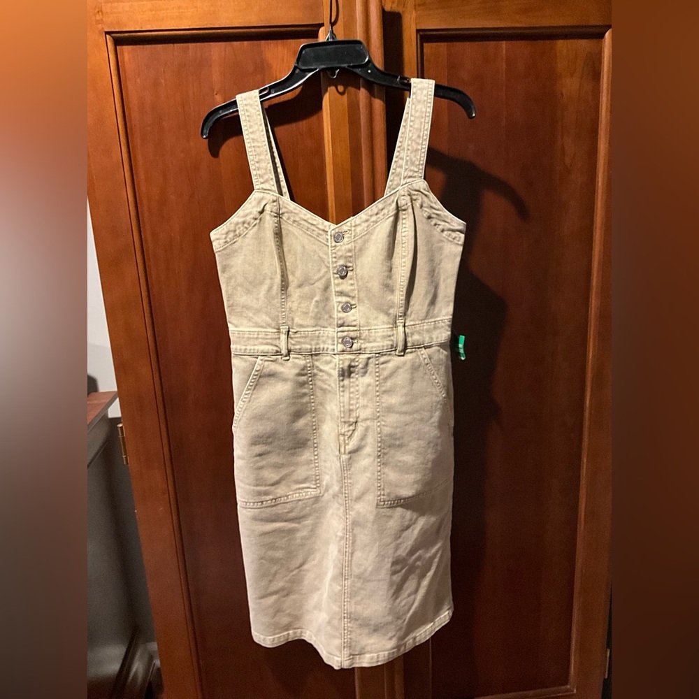 NWT Gap Tan Denim Overall Dress Size 4